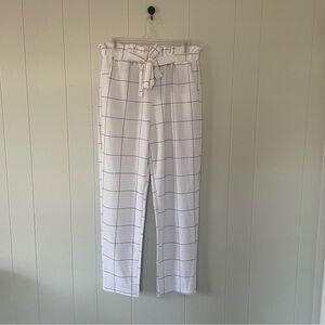 Soho Apparel White and Black Checkered Pants